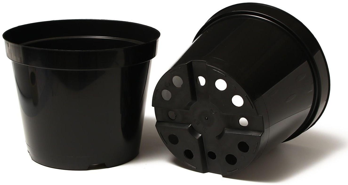 Горшок для рассады, 15 л, d = 31 см, h = 26 см, чёрный, Greengo