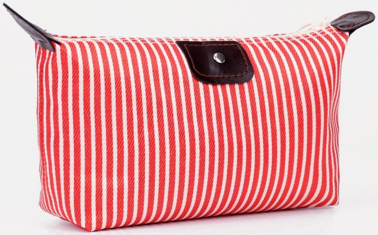 Косметичка на молнии, цвет красный