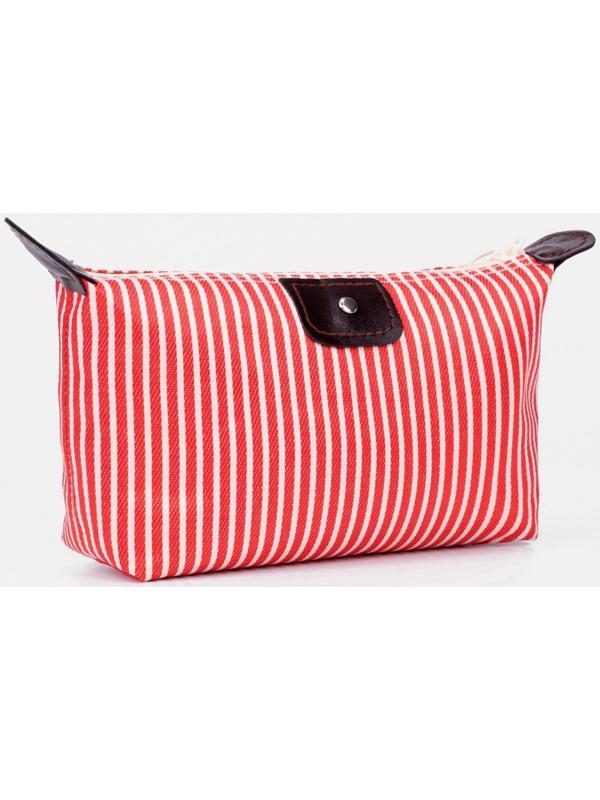 Косметичка на молнии, цвет красный