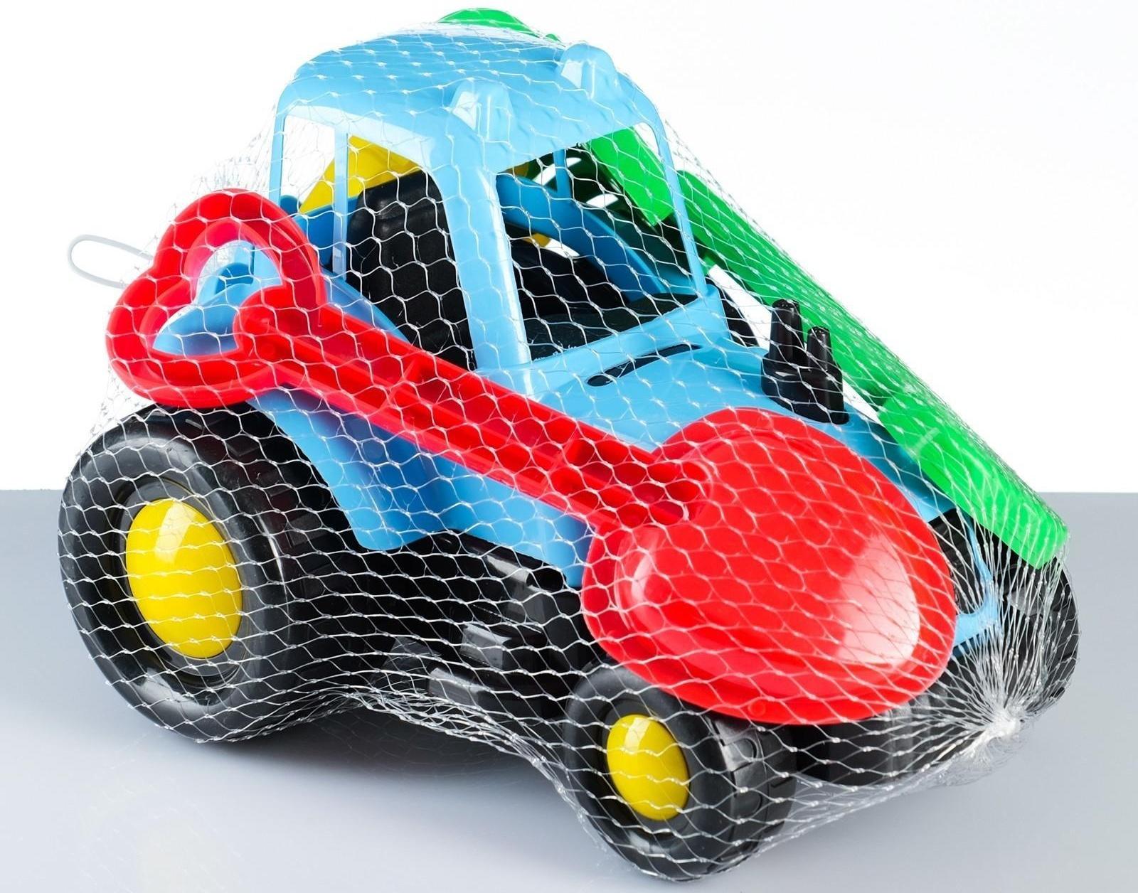 Набор для песочницы Трактор, ведерко, лопатки, формочки МИКС