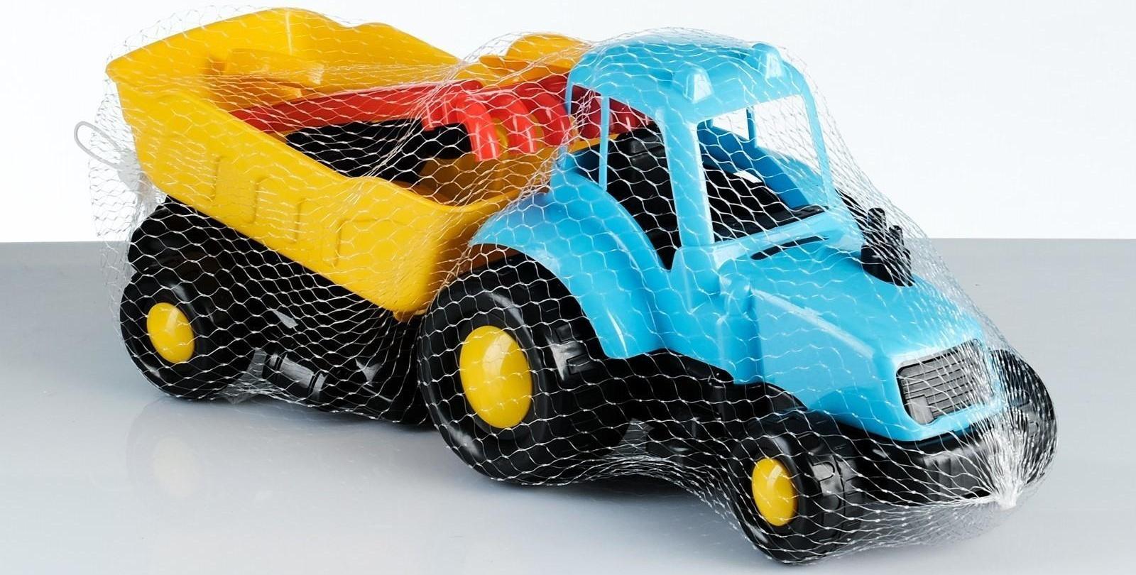 Набор для песочницы Трактор с прицепом, лопатки, формочки 42 х 14 х 16 см МИКС