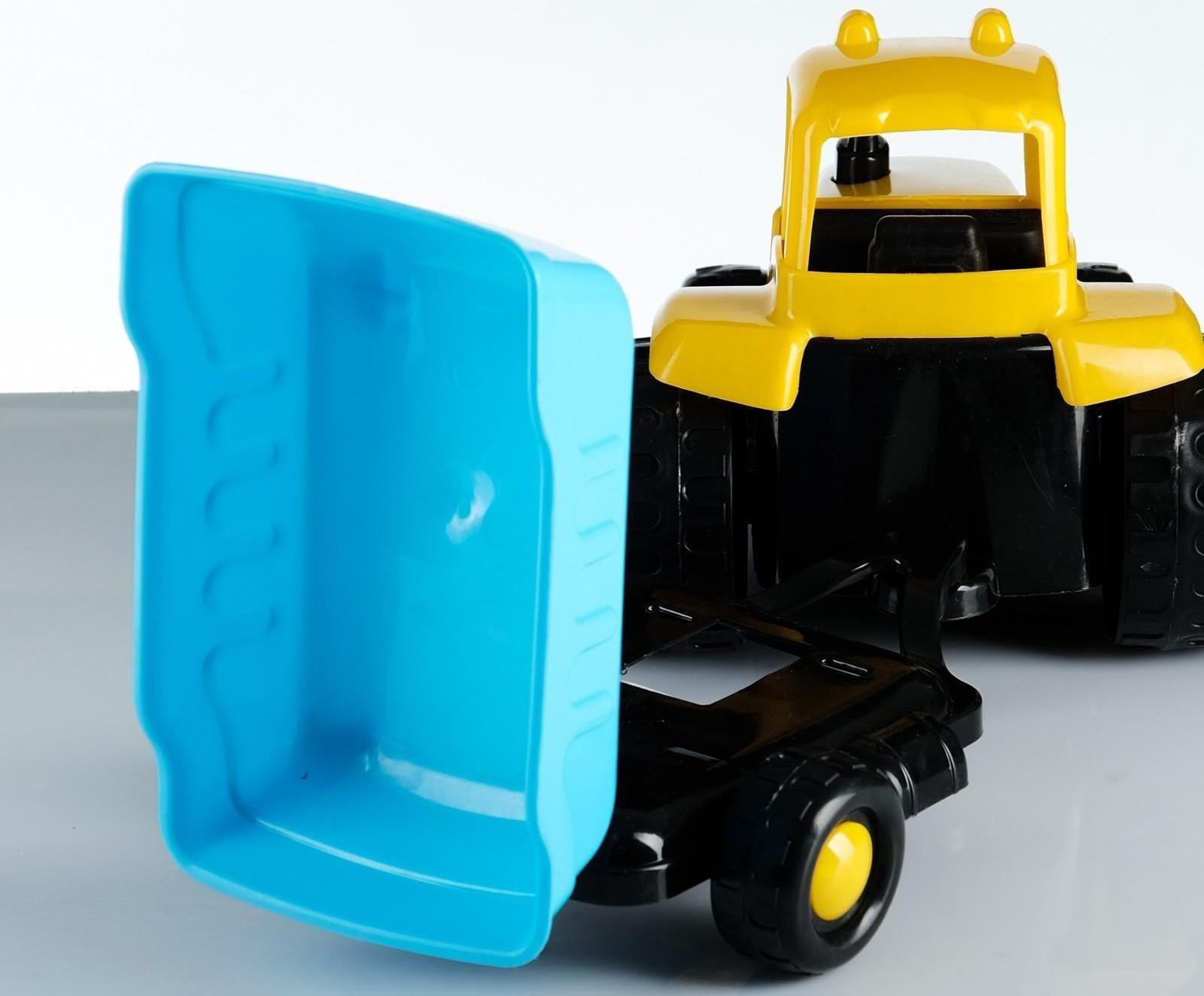 Набор для песочницы Трактор с прицепом, лопатки, формочки 42 х 14 х 16 см МИКС