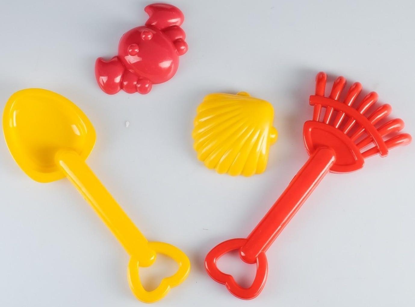 Набор для песочницы Трактор с прицепом, лопатки, формочки 42 х 14 х 16 см МИКС