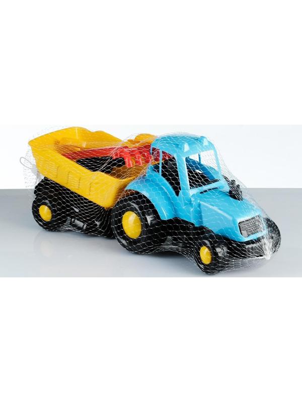 Набор для песочницы Трактор с прицепом, лопатки, формочки 42 х 14 х 16 см МИКС