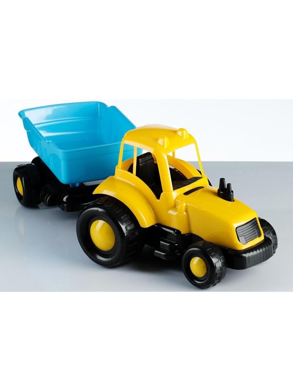 Набор для песочницы Трактор с прицепом, лопатки, формочки 42 х 14 х 16 см МИКС