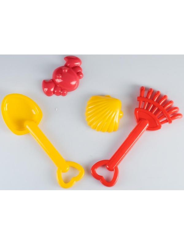 Набор для песочницы Трактор с прицепом, лопатки, формочки 42 х 14 х 16 см МИКС