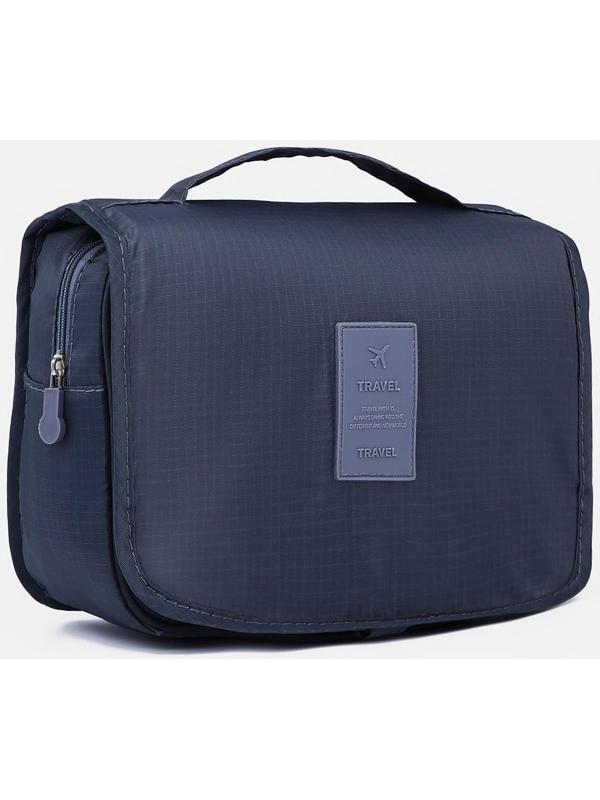 Косметичка-несессер на липучках, с крючком, цвет серый