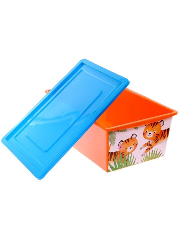 Ящик для игрушек, с крышкой, «Счастливое детство», объём 30 л