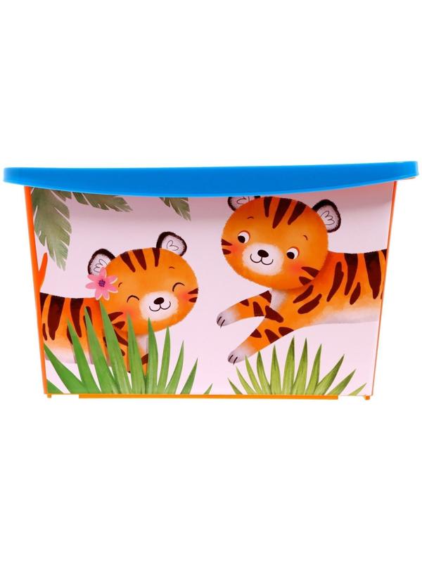 Ящик для игрушек, с крышкой, «Счастливое детство», объём 30 л