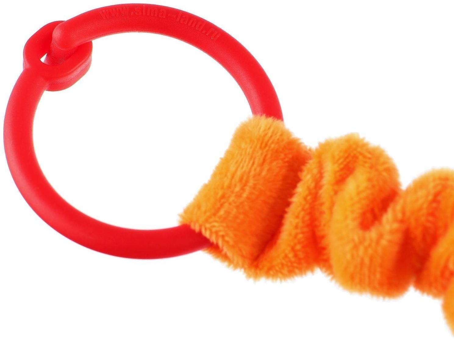 Растяжка - погремушка мягкая на кроватку/коляску «Зайка», 30 - 45 см