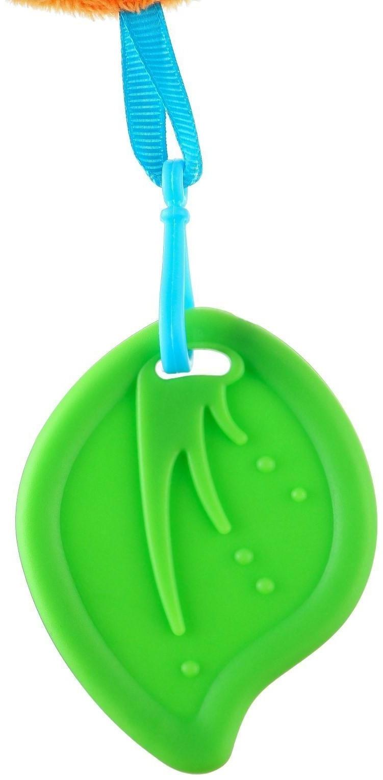 Растяжка - погремушка мягкая на кроватку/коляску «Зайка», 30 - 45 см