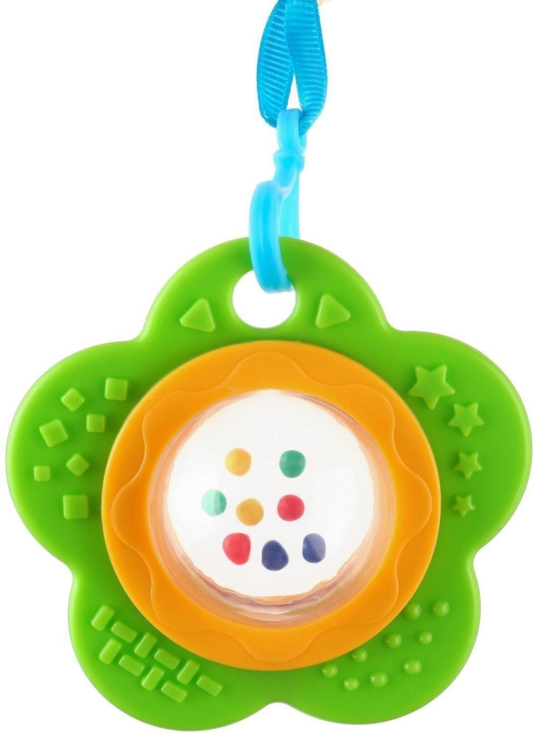 Растяжка - погремушка мягкая на кроватку/коляску «Зайка», 30 - 45 см