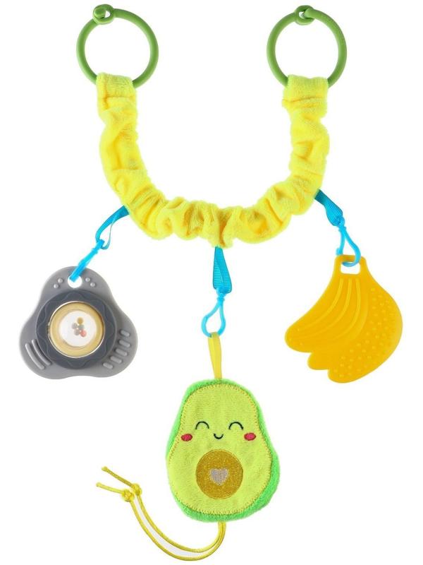 Растяжка - погремушка мягкая на кроватку/коляску «Авокадо», 30 - 45 см