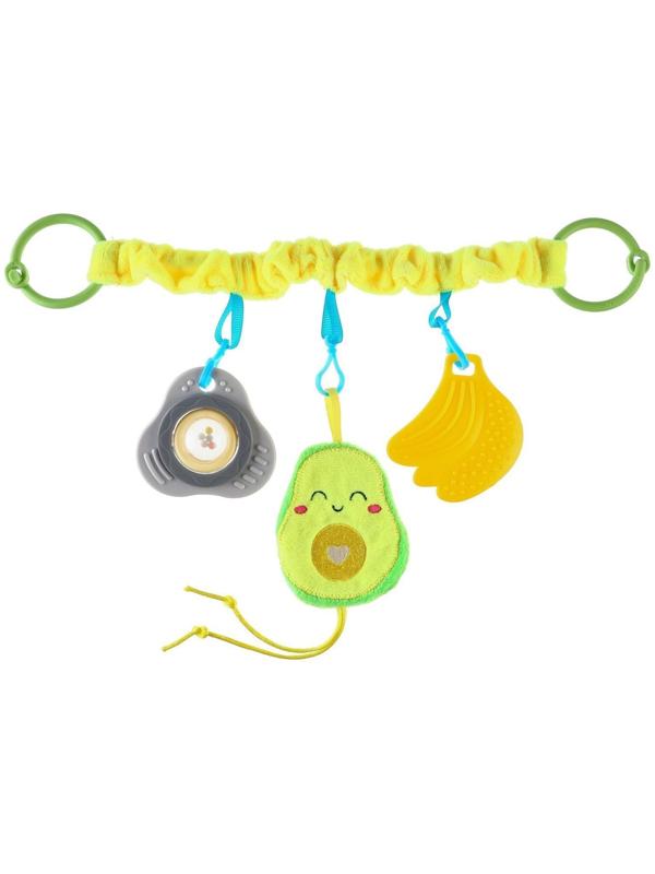 Растяжка - погремушка мягкая на кроватку/коляску «Авокадо», 30 - 45 см