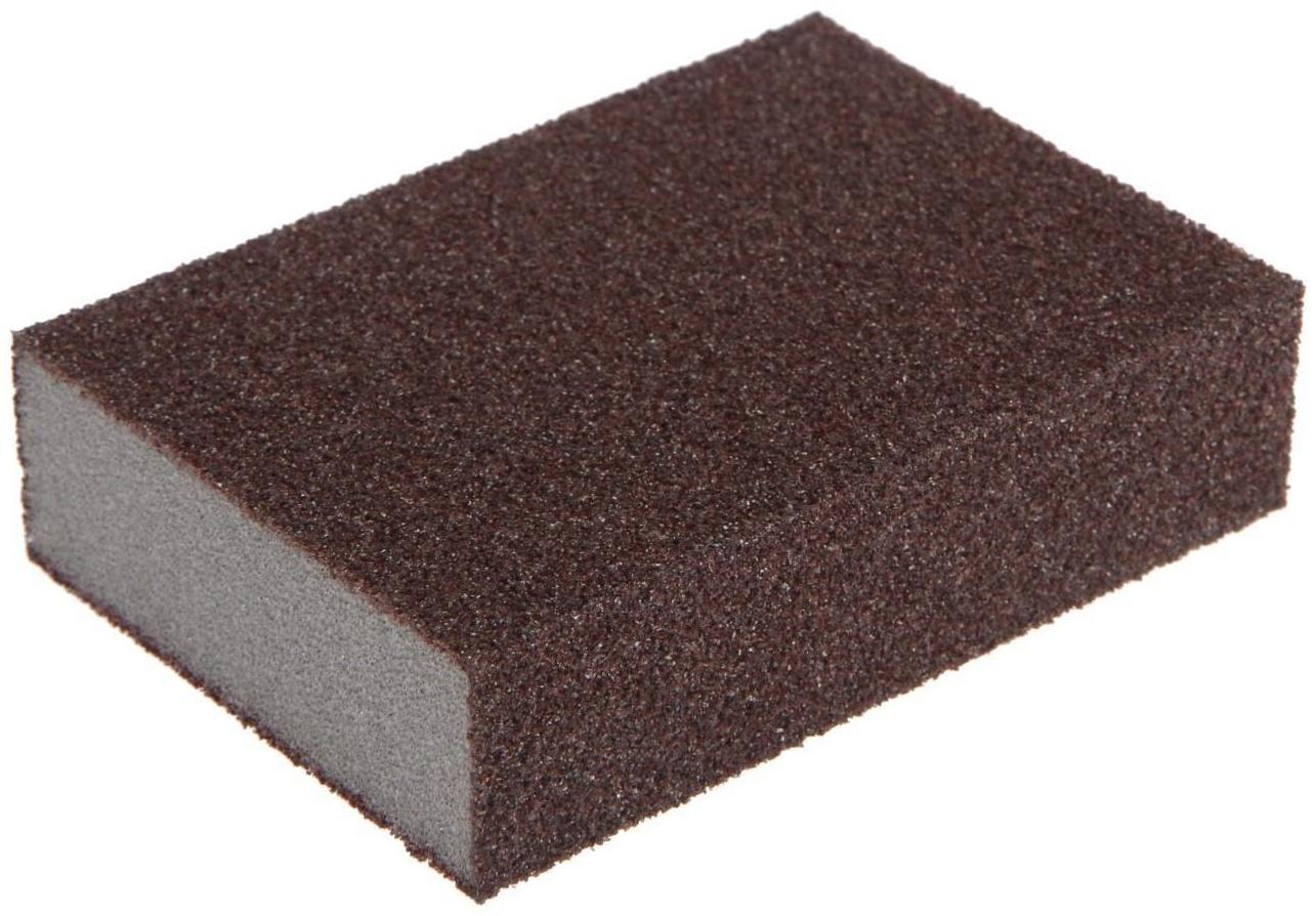 Губка абразивная шлифовальная ТУНДРА, мягкая, 100 х 70 х 25 мм, P60