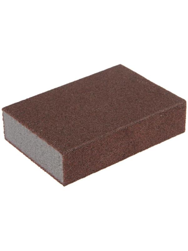 Губка абразивная шлифовальная ТУНДРА, мягкая, 100 х 70 х 25 мм, P80