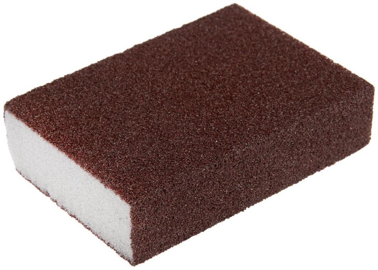 Губка абразивная шлифовальная ТУНДРА, мягкая, 100 х 70 х 25 мм, P100