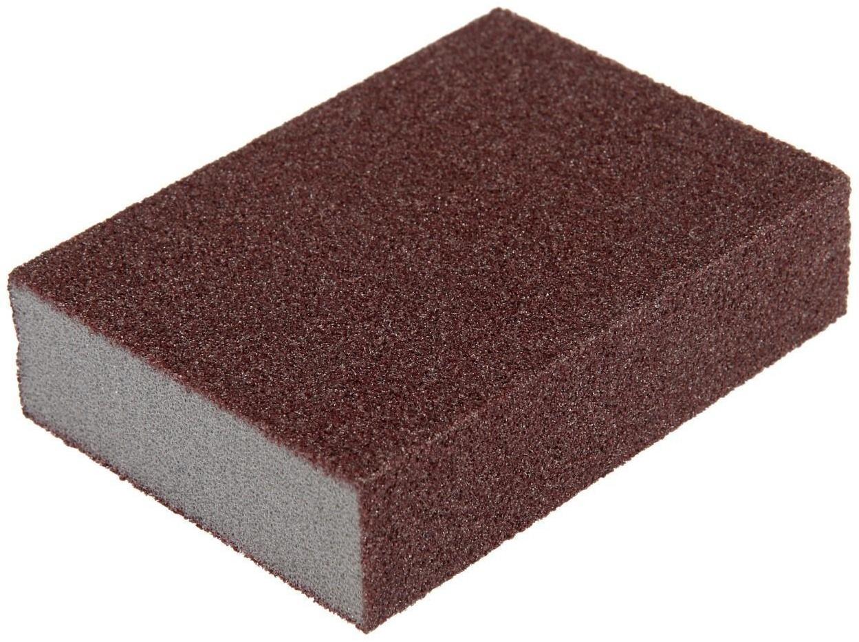 Губка абразивная шлифовальная ТУНДРА, мягкая, 100 х 70 х 25 мм, P120