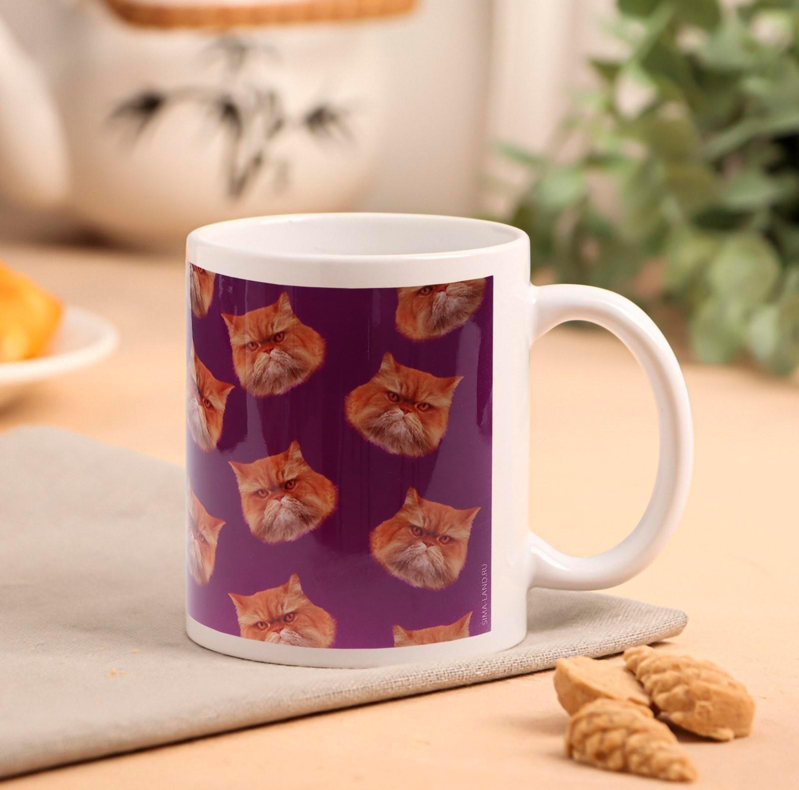 Кружка «Броситься под кофемашинку» кот 320 мл