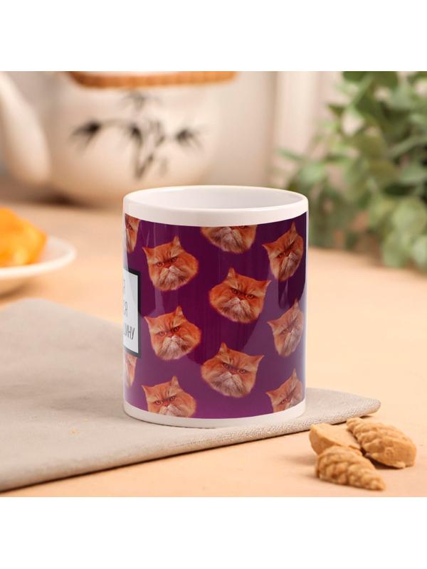 Кружка «Броситься под кофемашинку» кот 320 мл