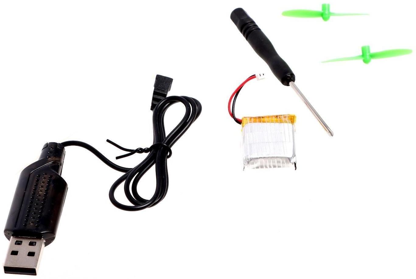 Квадрокоптер радиоуправляемый DRONE, работает от аккумулятора, цвет зелёный