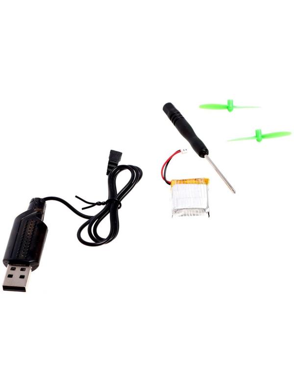 Квадрокоптер радиоуправляемый DRONE, работает от аккумулятора, цвет зелёный