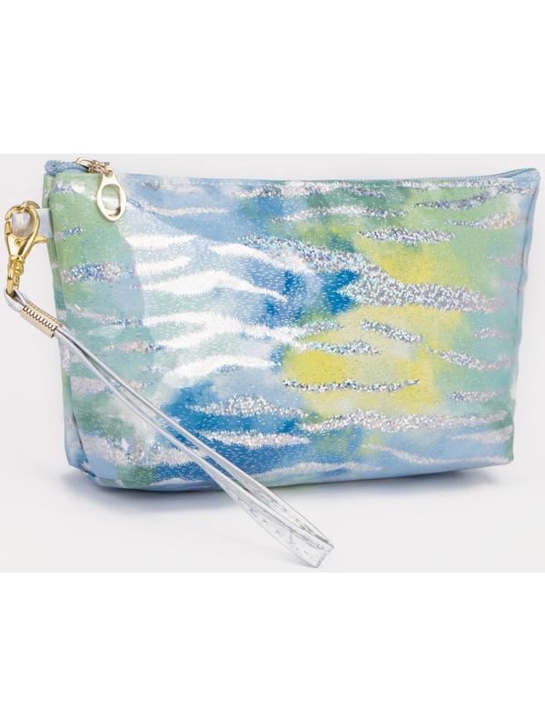 Косметичка на молнии, цвет голубой