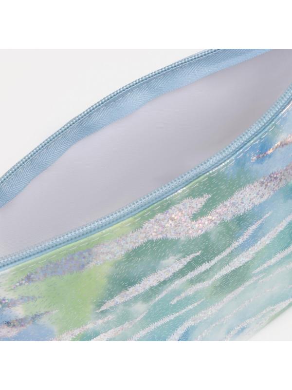 Косметичка на молнии, цвет голубой