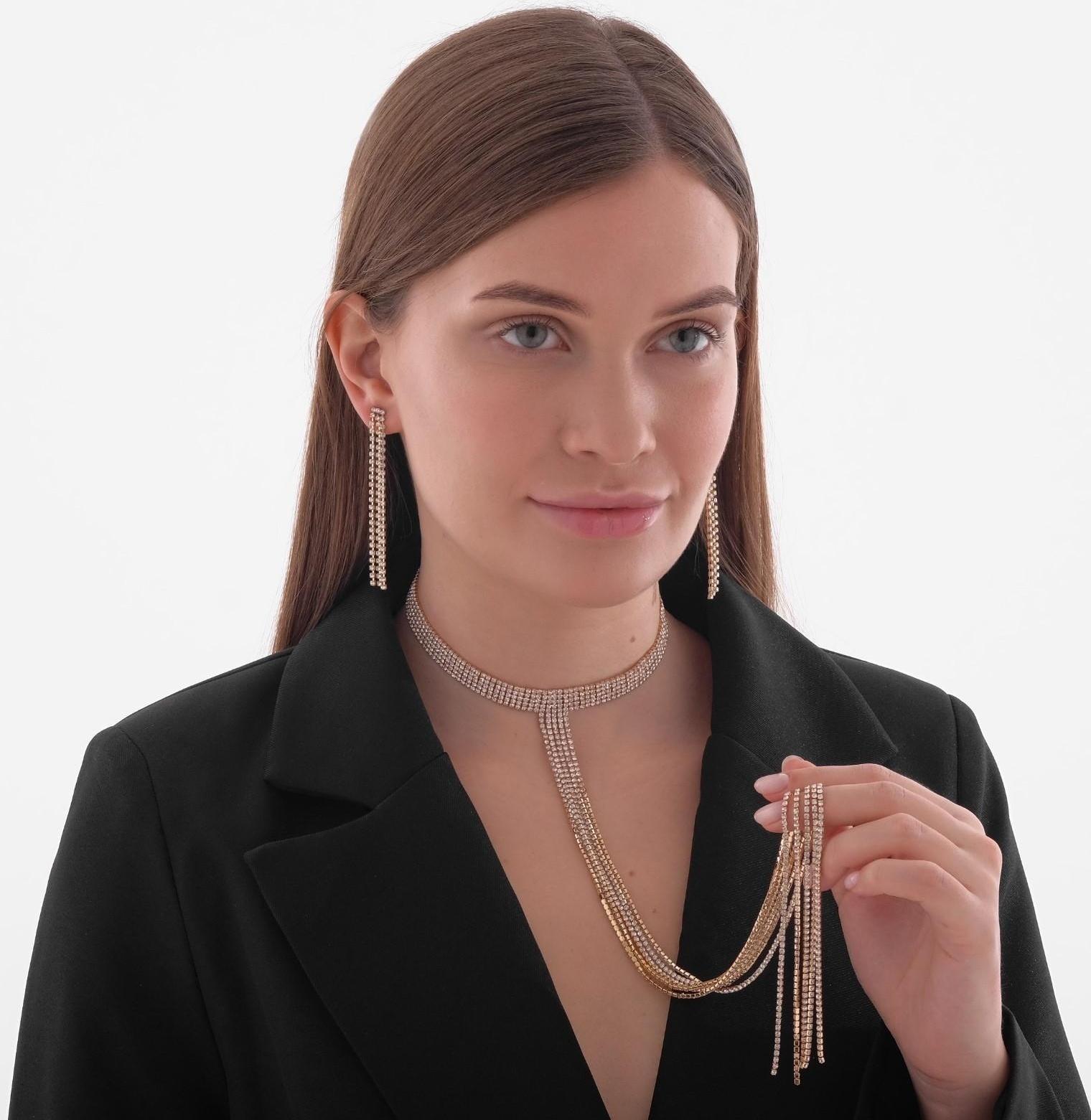 Набор 2 предмета: серьги, колье 