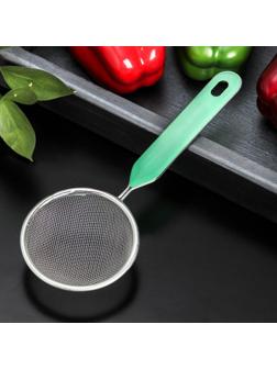 Сито с ручкой Доляна «Хозяюшка», d=8,5 см, цвет зелёный