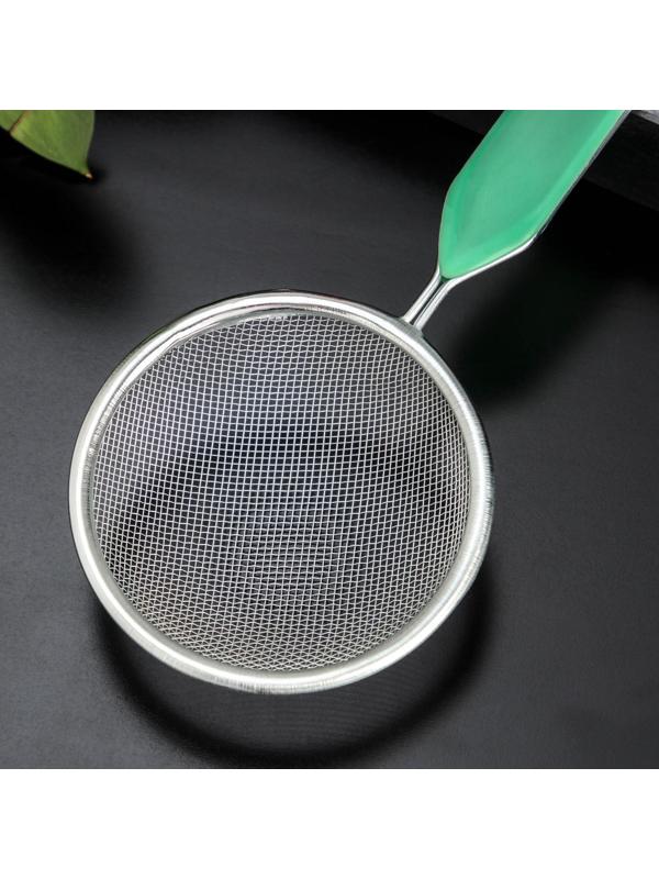 Сито с ручкой Доляна «Хозяюшка», d=8,5 см, цвет зелёный