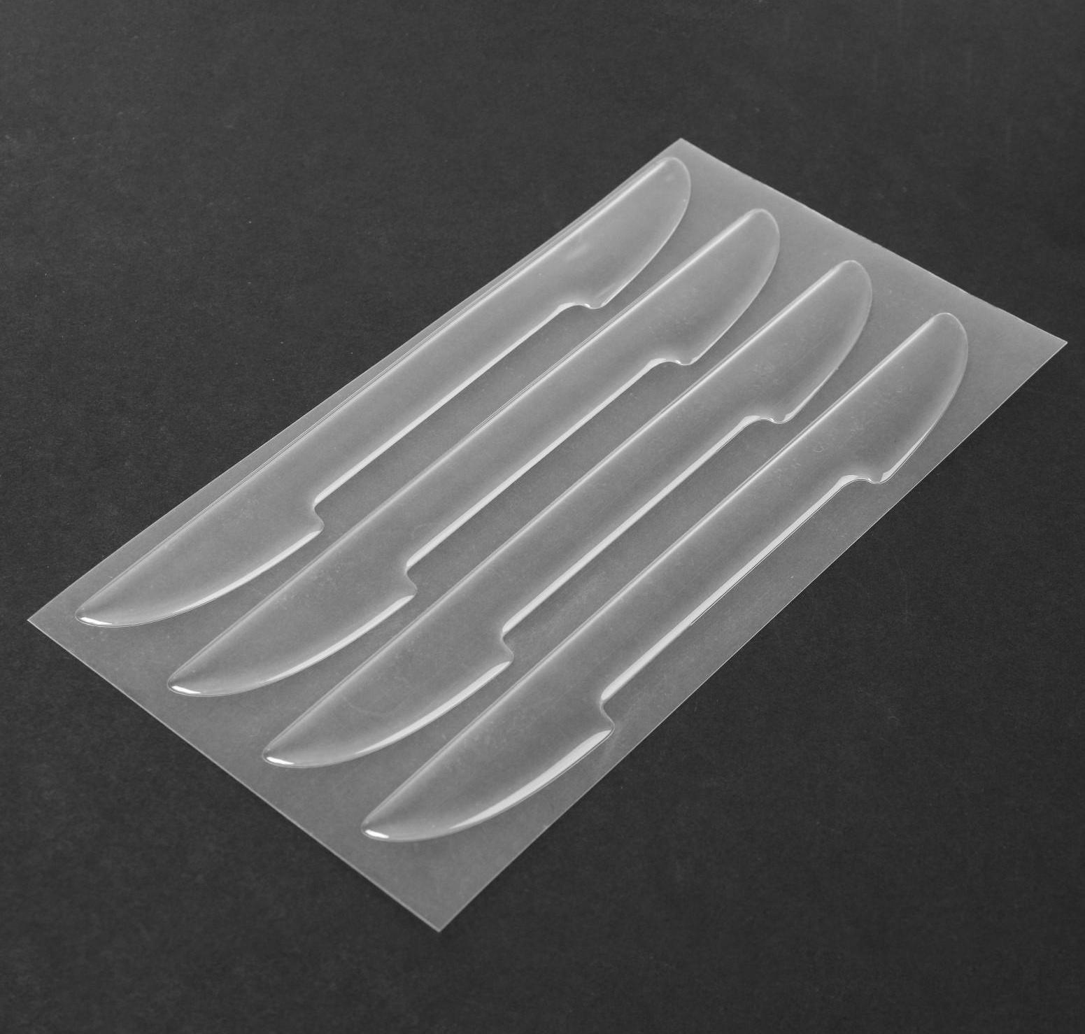 Накладка на двери, 15×1,7 см, противоударная, прозрачная, набор 4 шт