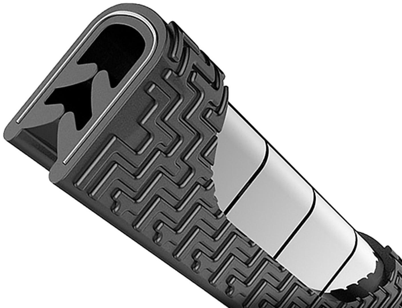 Защитная накладка на контур двери, металлический сердечник, 5 м, черный