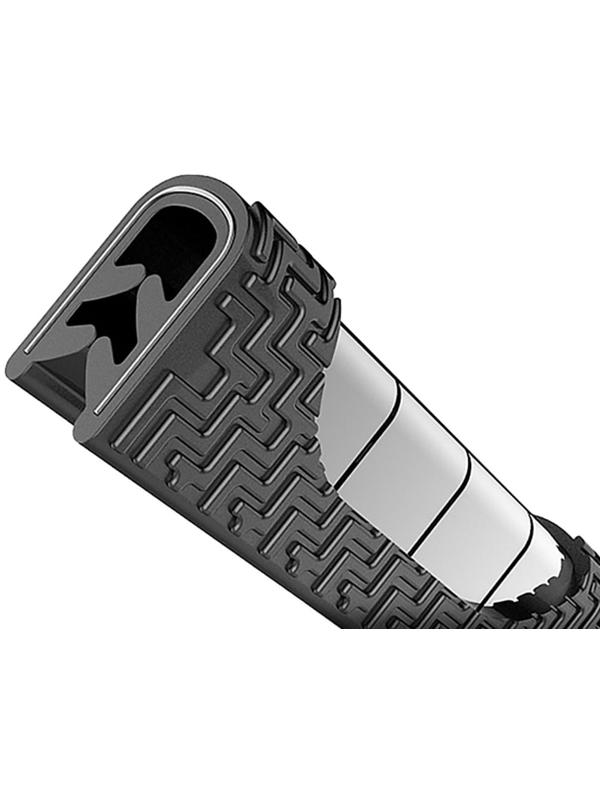 Защитная накладка на контур двери, металлический сердечник, 5 м, черный