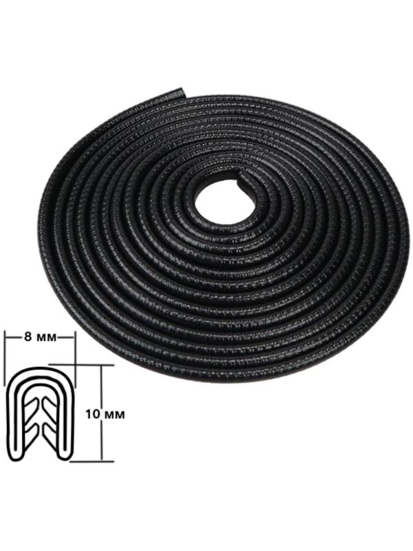 Защитная накладка на контур двери, металлический сердечник, 5 м, черный