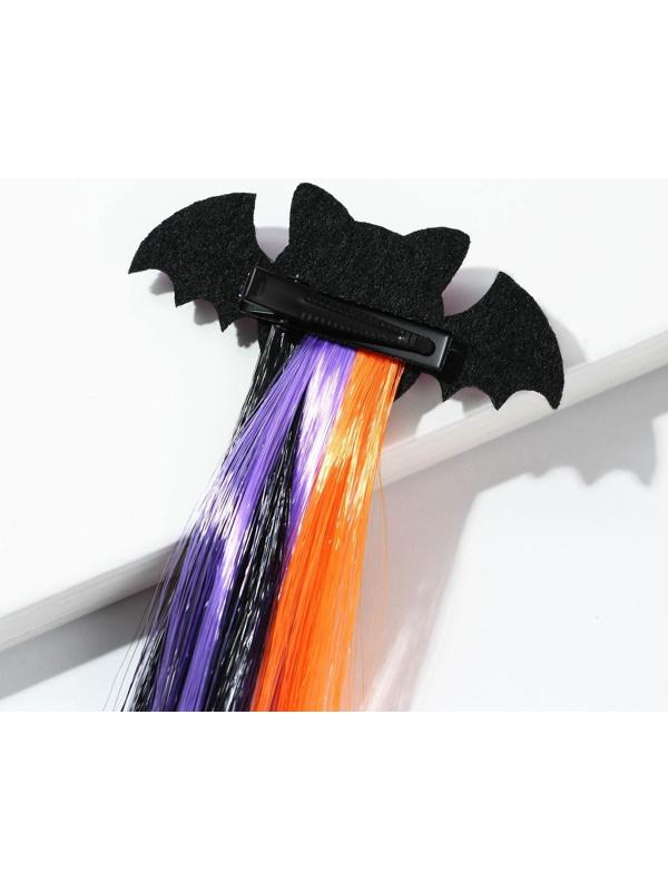 Цветная прядь для волос на заколке «Летучий мышонок», длина 40 см