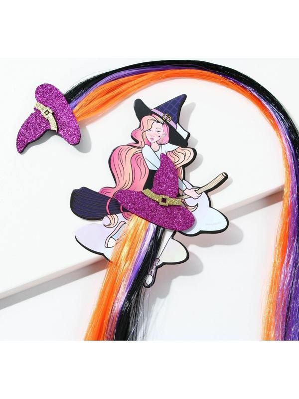 Цветная прядь для волос на заколке «Милая ведьмочка», длина 40 см