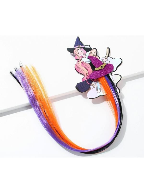 Цветная прядь для волос на заколке «Милая ведьмочка», длина 40 см