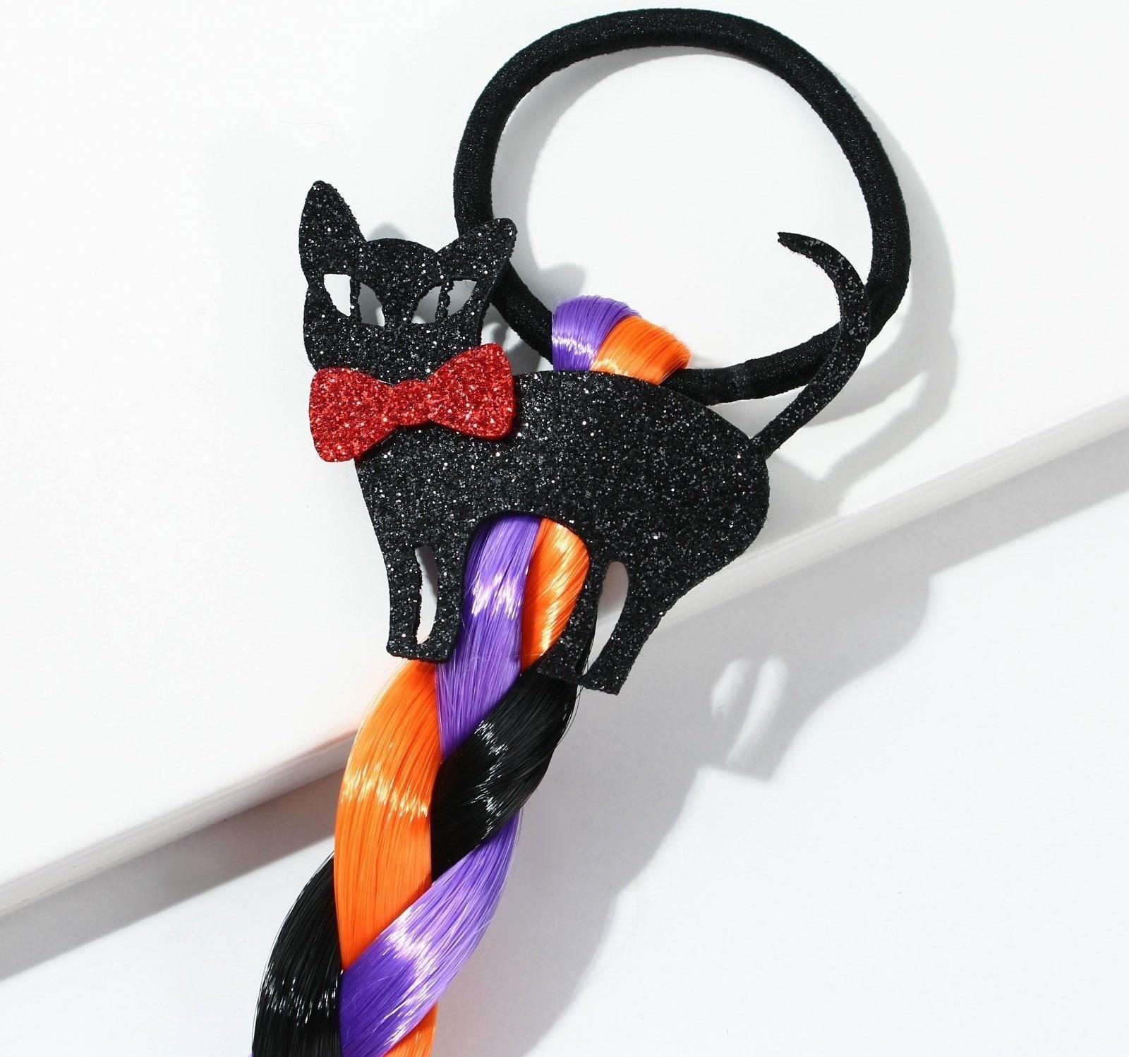 Цветная прядь-косичка на резинке «Для котика и девять жизней не жалко», 40 см