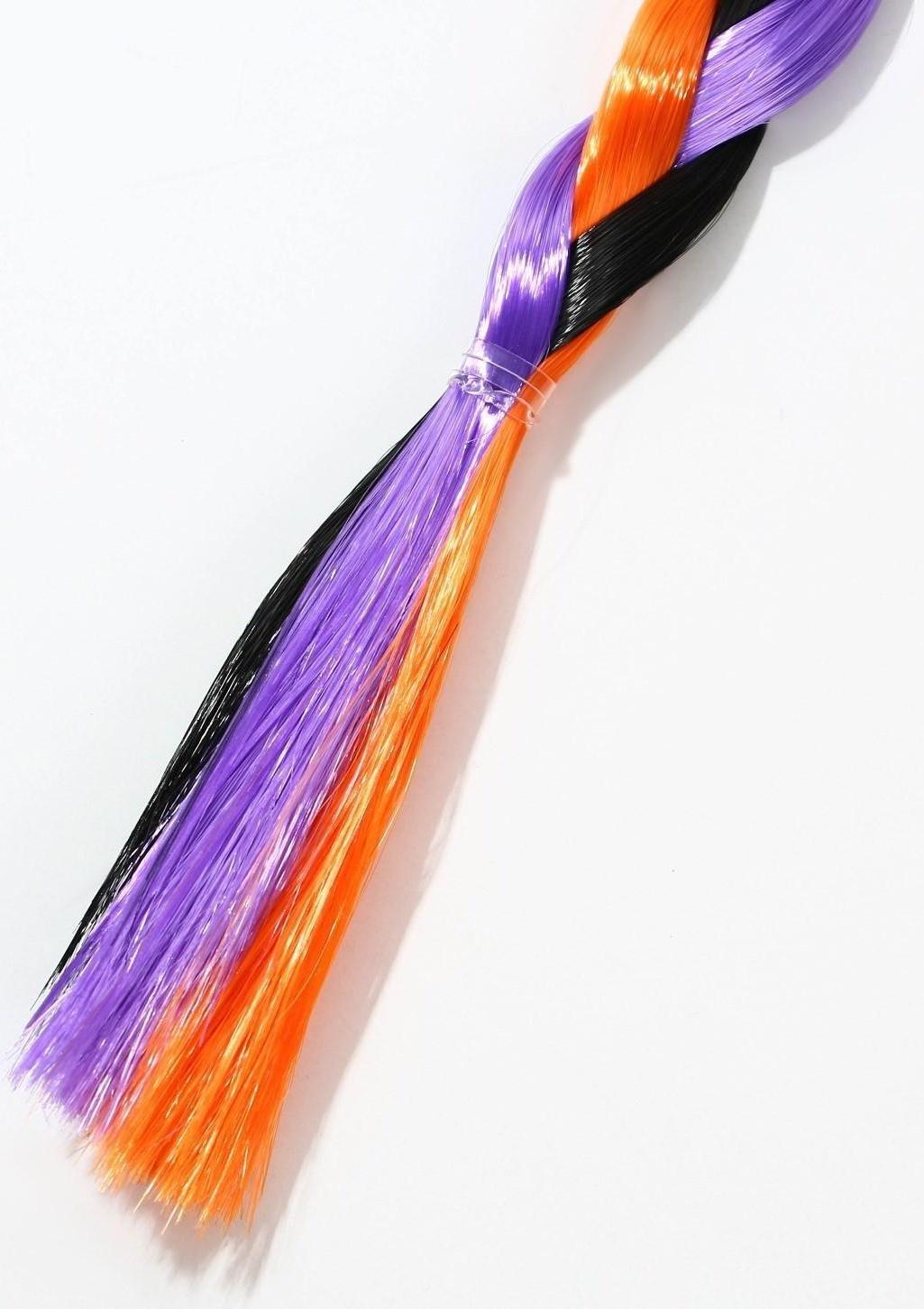 Цветная прядь-косичка на резинке «Расцветай изнутри», 40 см.