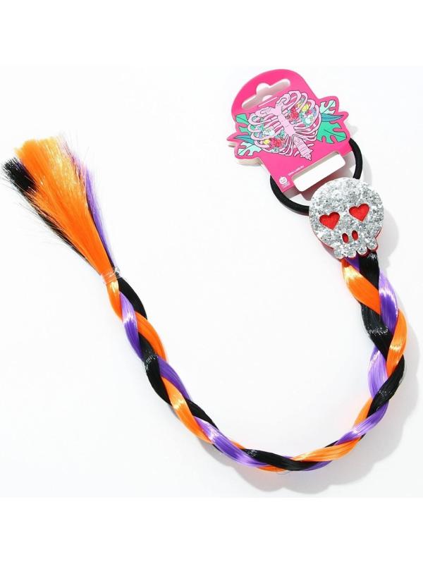 Цветная прядь-косичка на резинке «Расцветай изнутри», 40 см.