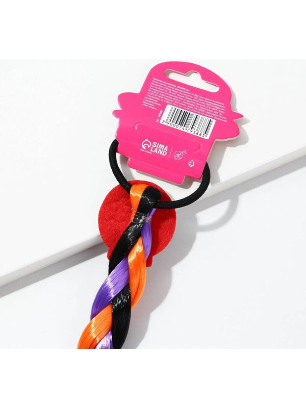 Цветная прядь-косичка на резинке «Расцветай изнутри», 40 см.