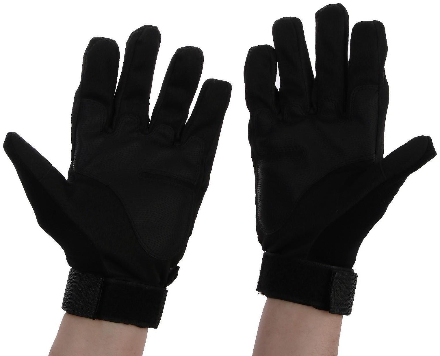 Перчатки мотоциклетные с защитными вставками, размер М, черный