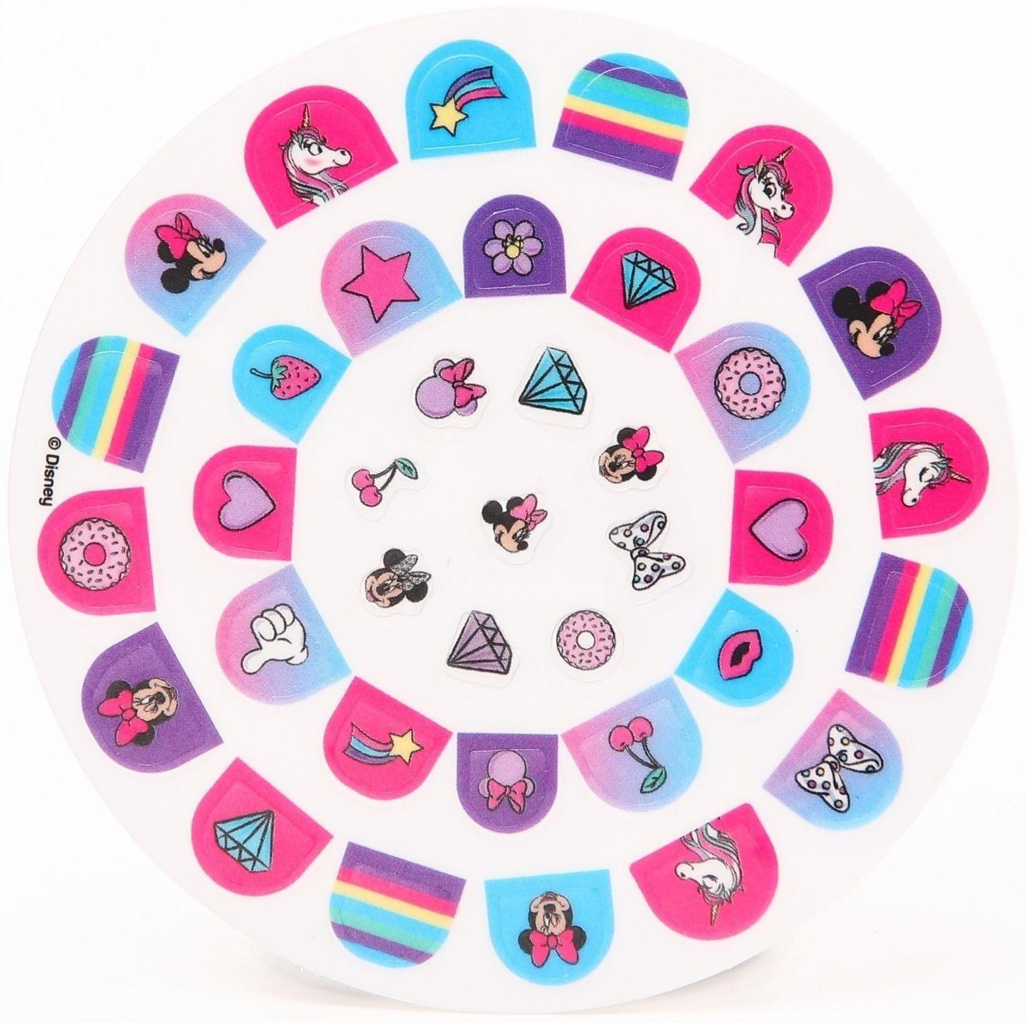Маникюрный набор. Наклейки для ногтей, Минни маус и единорог