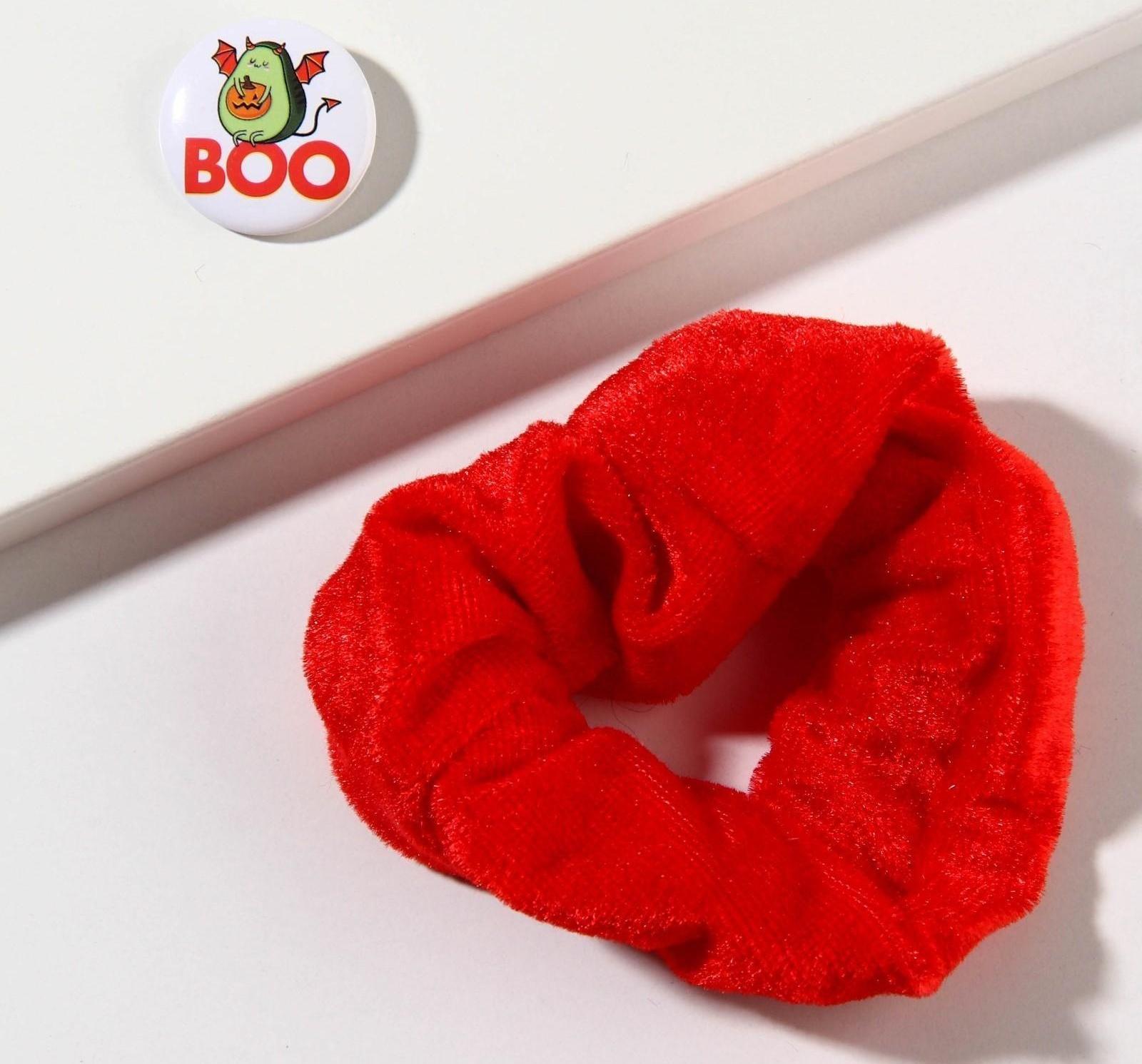Резинка для волос и значок «Boo», набор