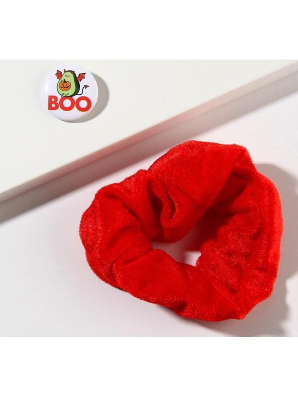 Резинка для волос и значок «Boo», набор