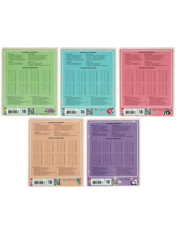 Тетрадь 18 листов в клетку LOLLIPOP, обложка мелованная бумага, ВД-лак / 10 шт.