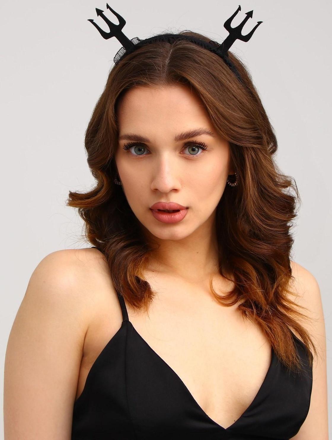 Карнавальный ободок «Гори огнем», чёрный