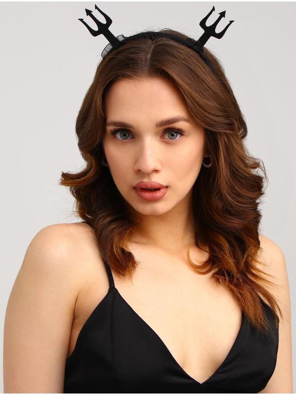 Карнавальный ободок «Гори огнем», чёрный