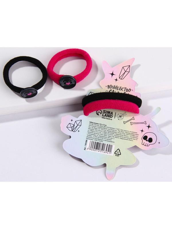 Резинки для волос «Стильная ведьмочка», 2 шт., d = 4 см